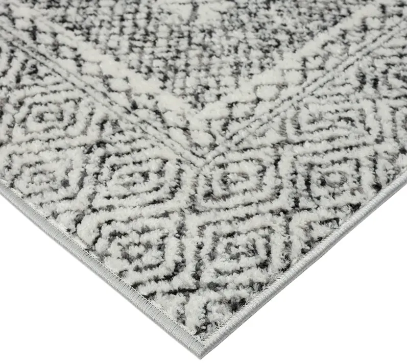 Madison Park Kenzie Grey/Cream Moroccan Bordered Global Woven Area Rug