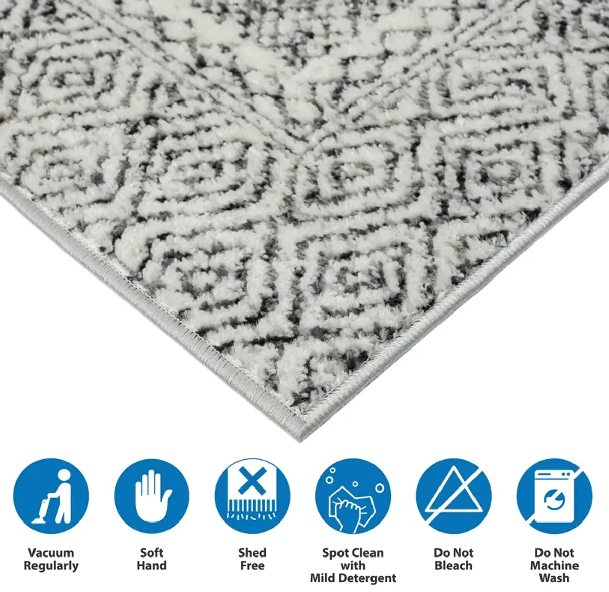 Madison Park Kenzie Grey/Cream Moroccan Bordered Global Woven Area Rug