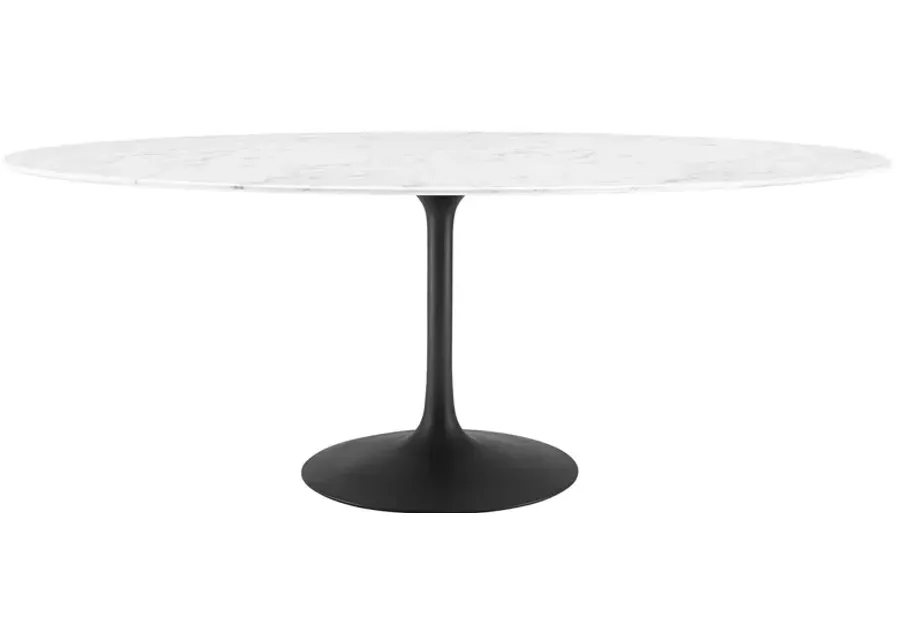 Lippa 78" Oval Artificial Marble Dining Table