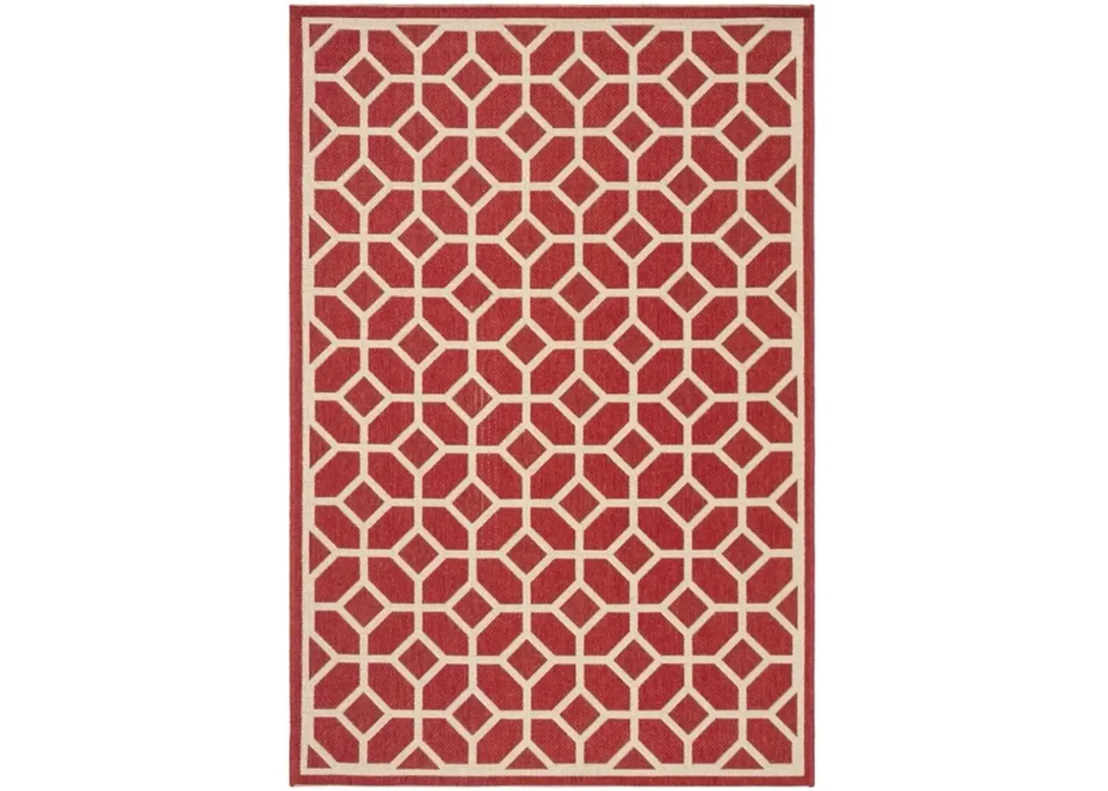 BEACH HOUSE Collection BHS127Q-5 Red / Creme 5'-3" X 7'-6"