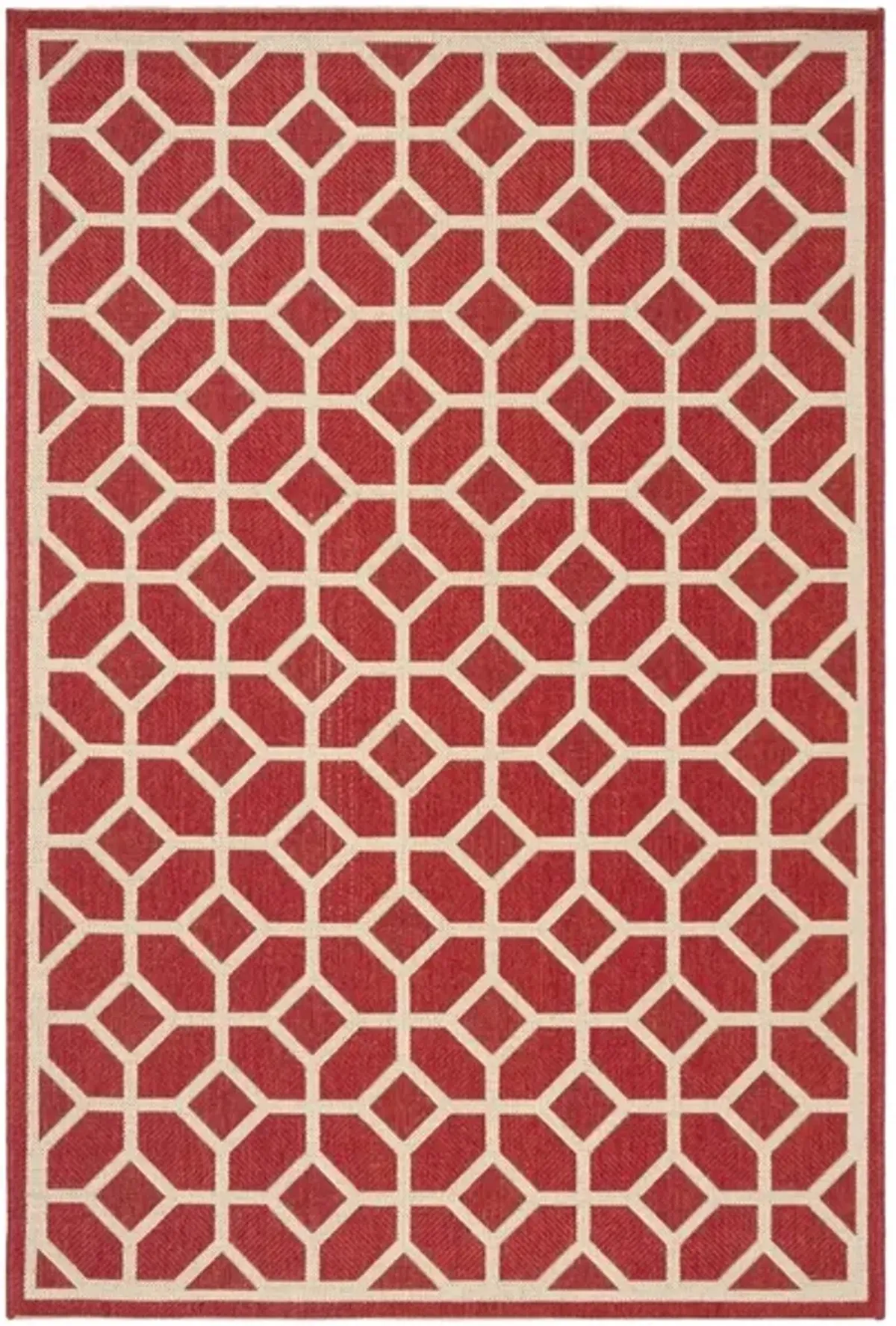 BEACH HOUSE Collection BHS127Q-5 Red / Creme 5'-3" X 7'-6"