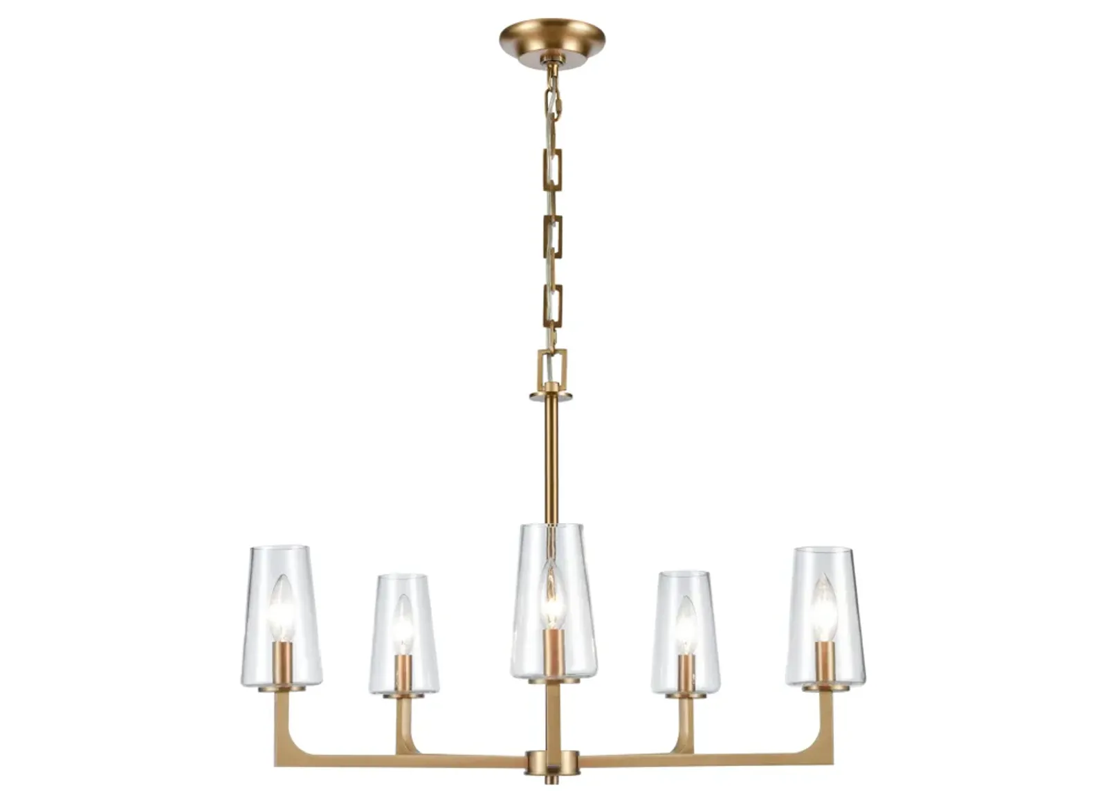 Fitzroy 28'' Wide 5-Light Chandelier - Lacquered Brass