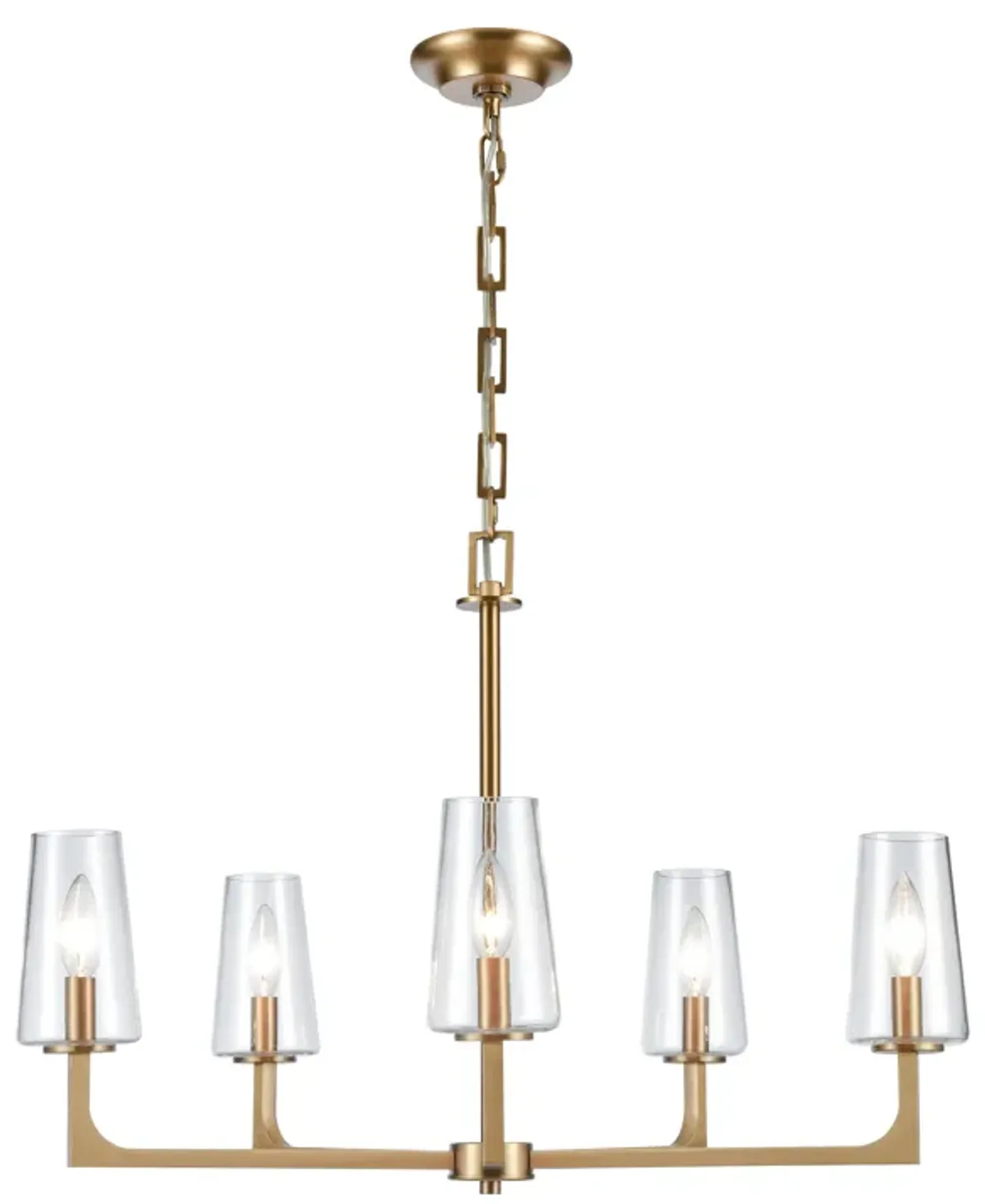 Fitzroy 28'' Wide 5-Light Chandelier - Lacquered Brass