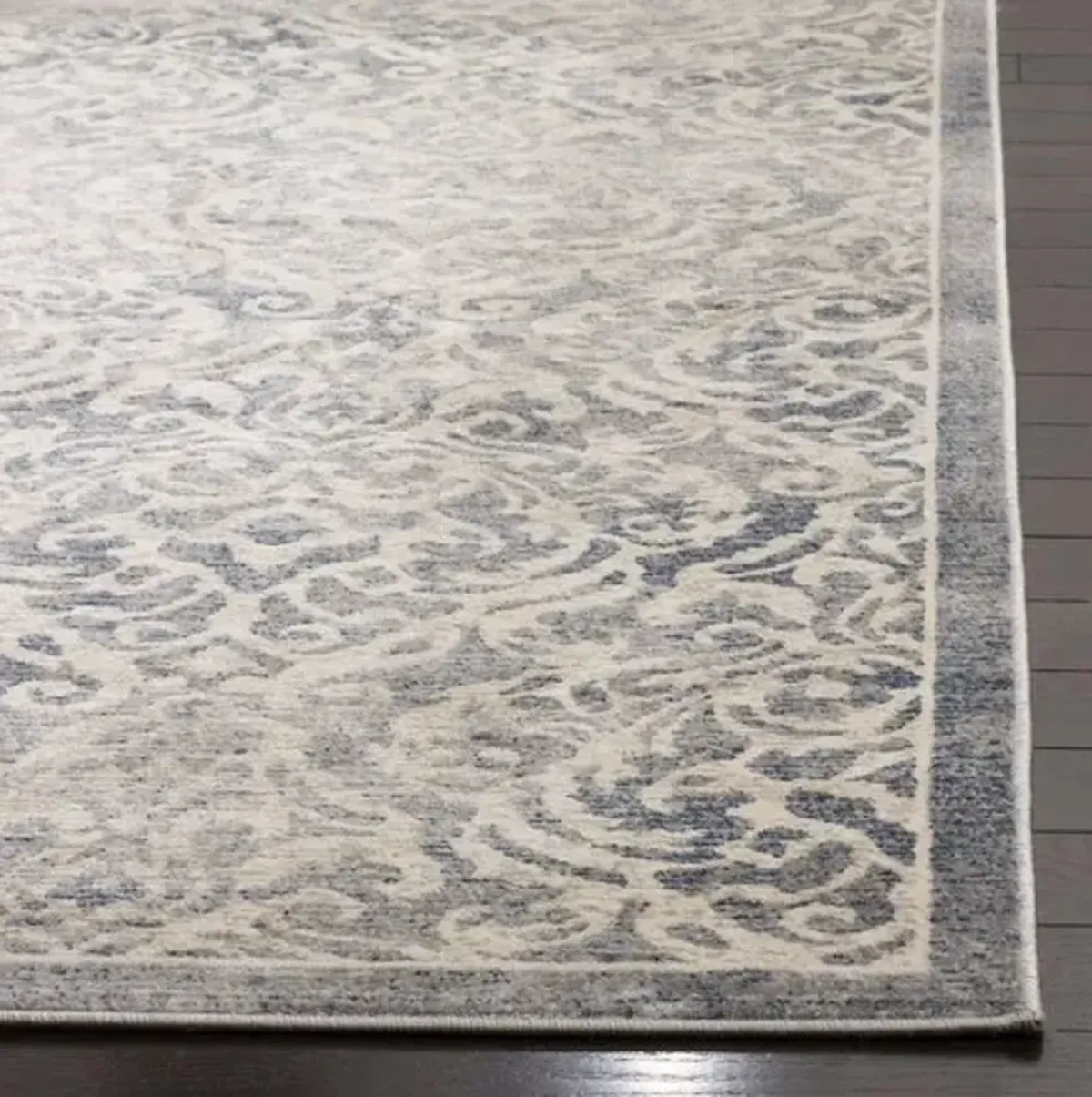 Brentwood 810 Light Grey / Blue 2' X 6' Runner Powerloomed Rug