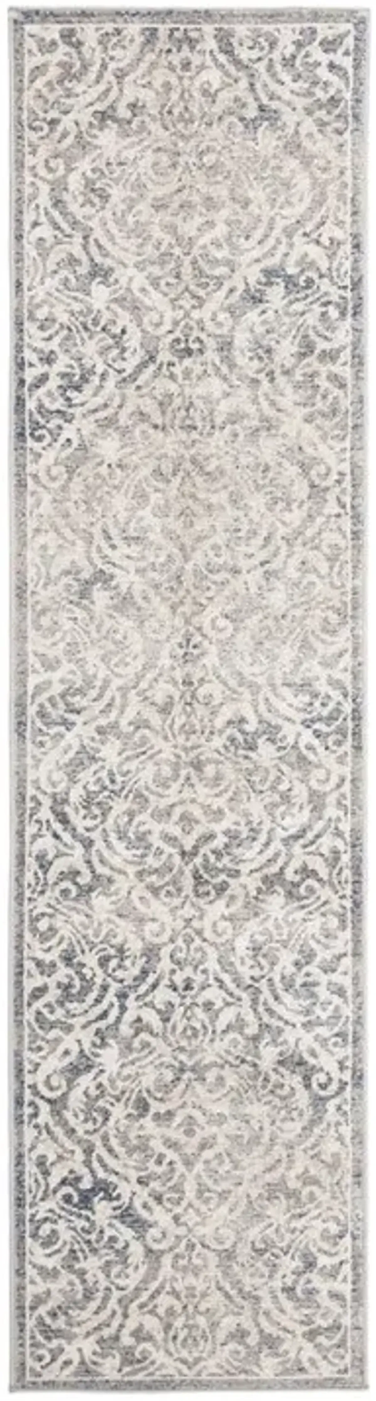 Brentwood 810 Light Grey / Blue 2' X 6' Runner Powerloomed Rug