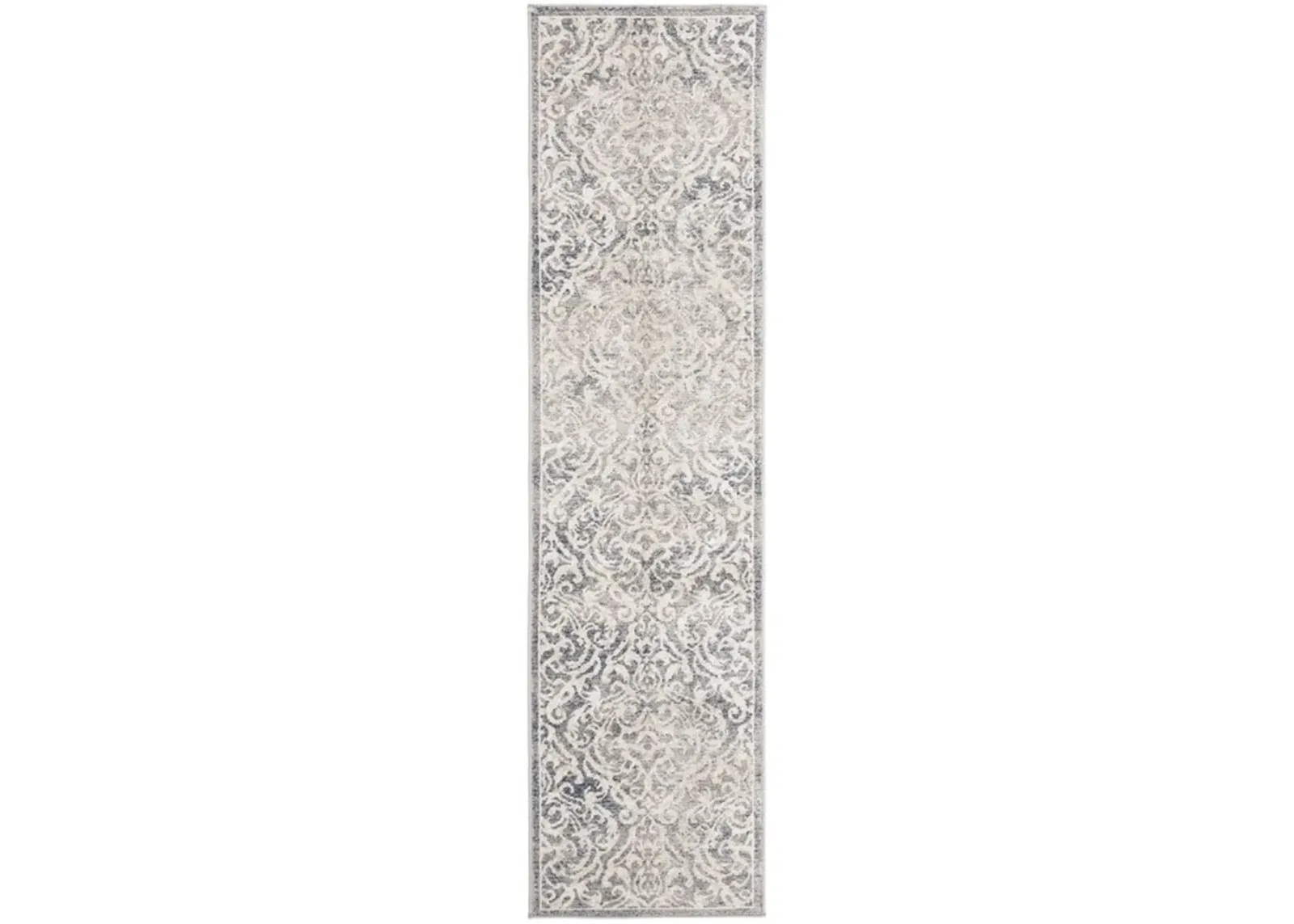 Brentwood 810 Light Grey / Blue 2' X 6' Runner Powerloomed Rug