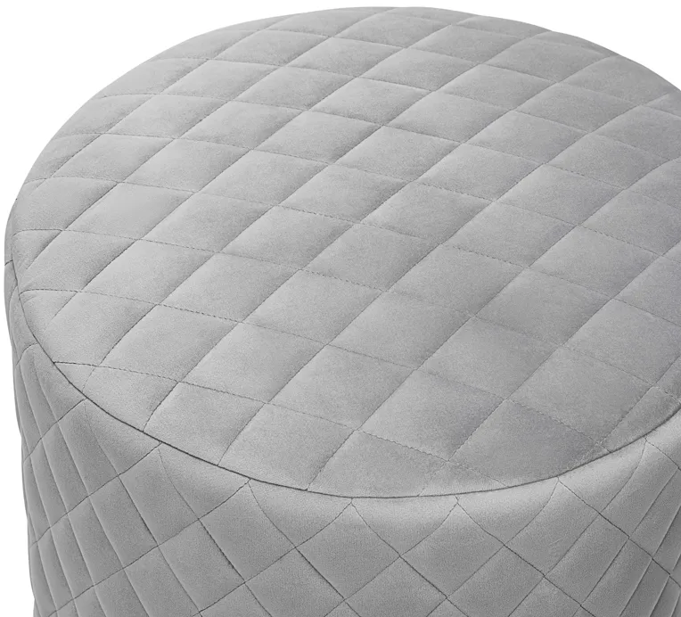 Abir Grey Velvet Ottoman