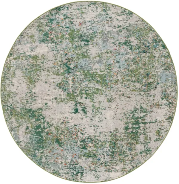 MADISON 453 GREEN  6'-7' x 6'-7' Round Round Rug