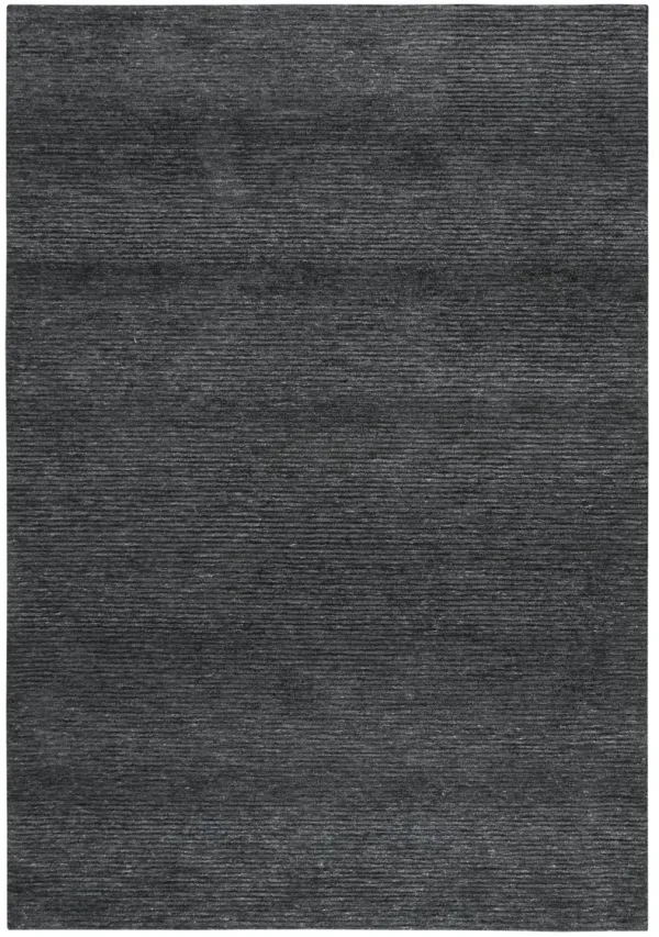 Mason Park Charcoal Solid/Tone on Tone Recycled Polyester 5' x 7'6" Rectangle Rug