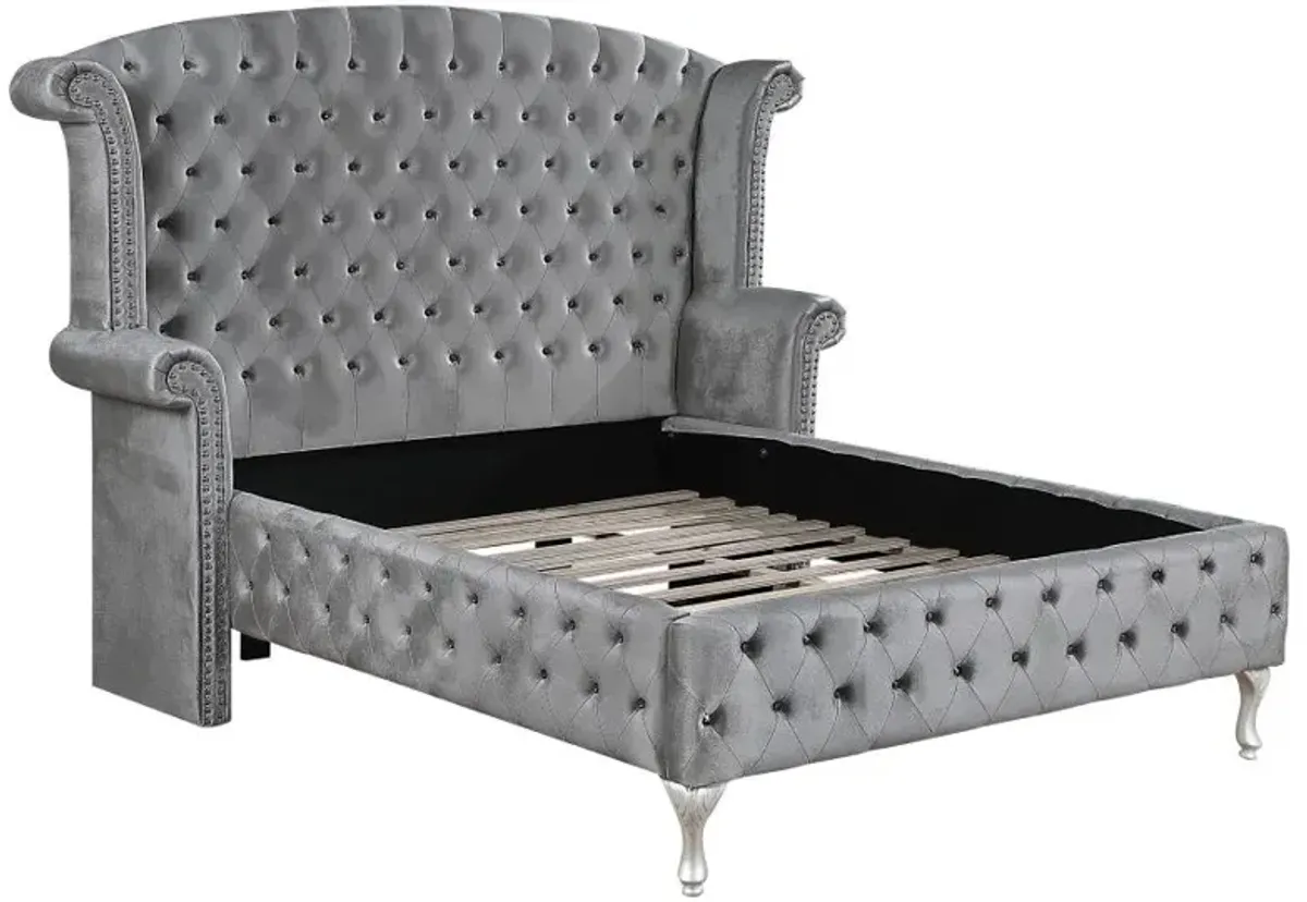 Deanna 5-piece Tufted California King Bedroom Set Grey