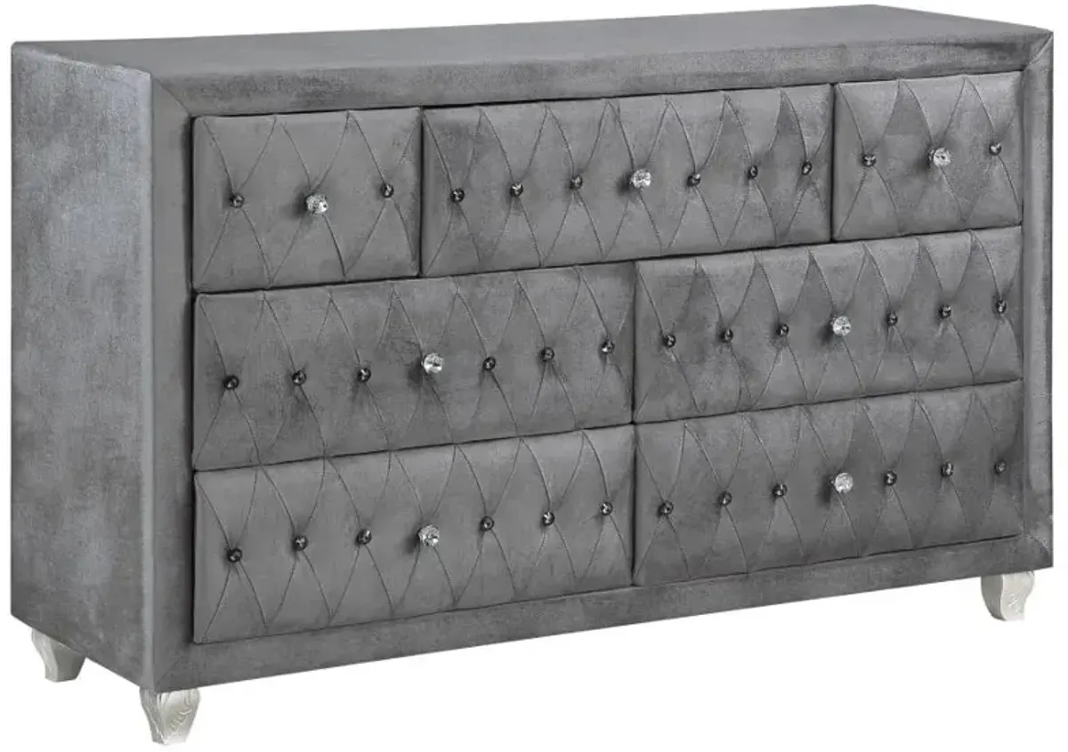 Deanna 5-piece Tufted California King Bedroom Set Grey