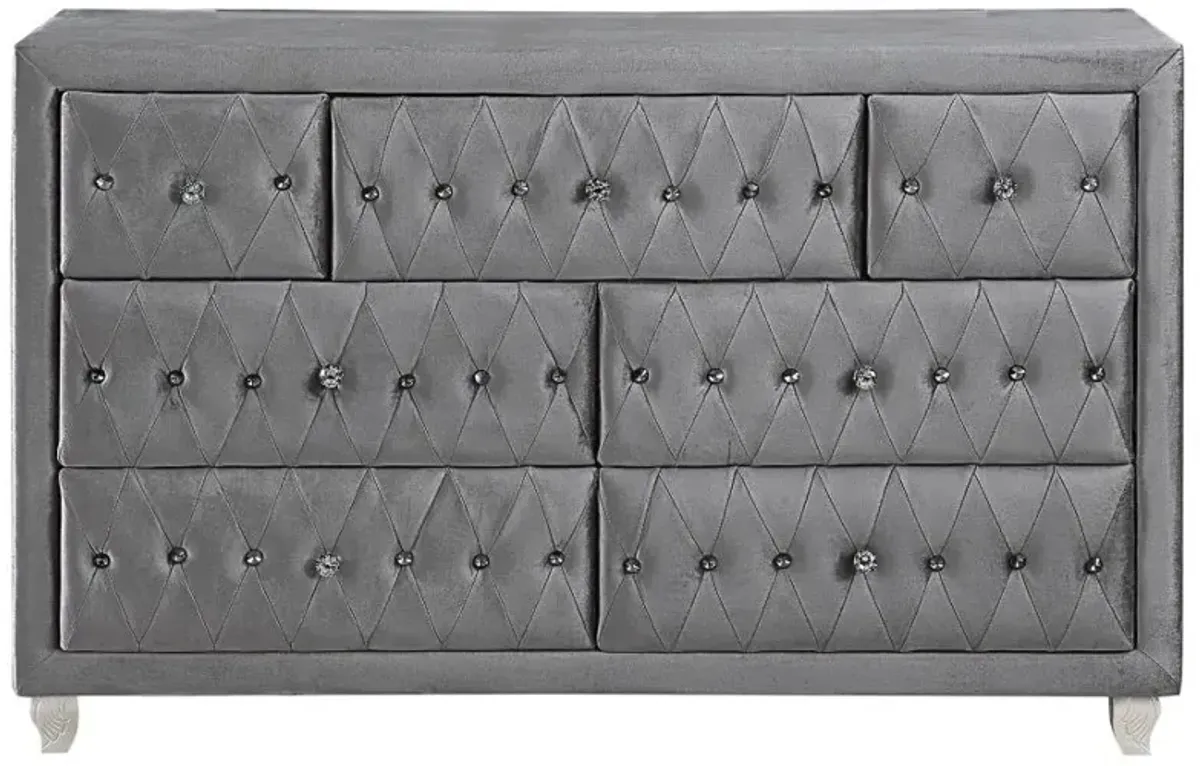 Deanna 5-piece Tufted California King Bedroom Set Grey