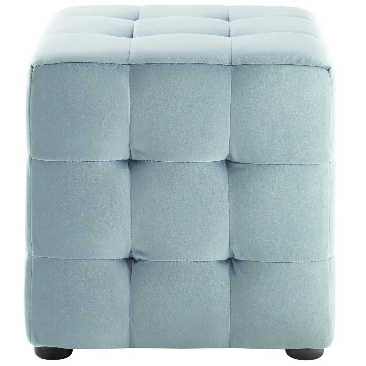 Contour Tufted Cube Performance Velvet Ottoman