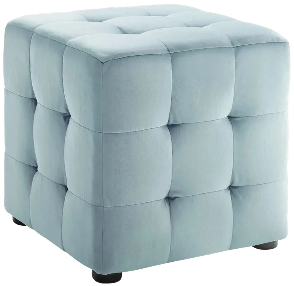 Contour Tufted Cube Performance Velvet Ottoman