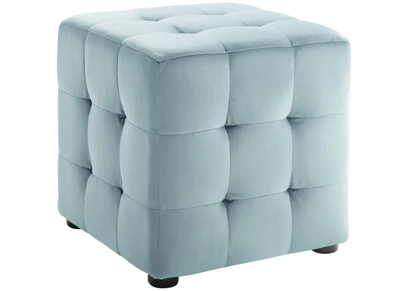 Contour Tufted Cube Performance Velvet Ottoman