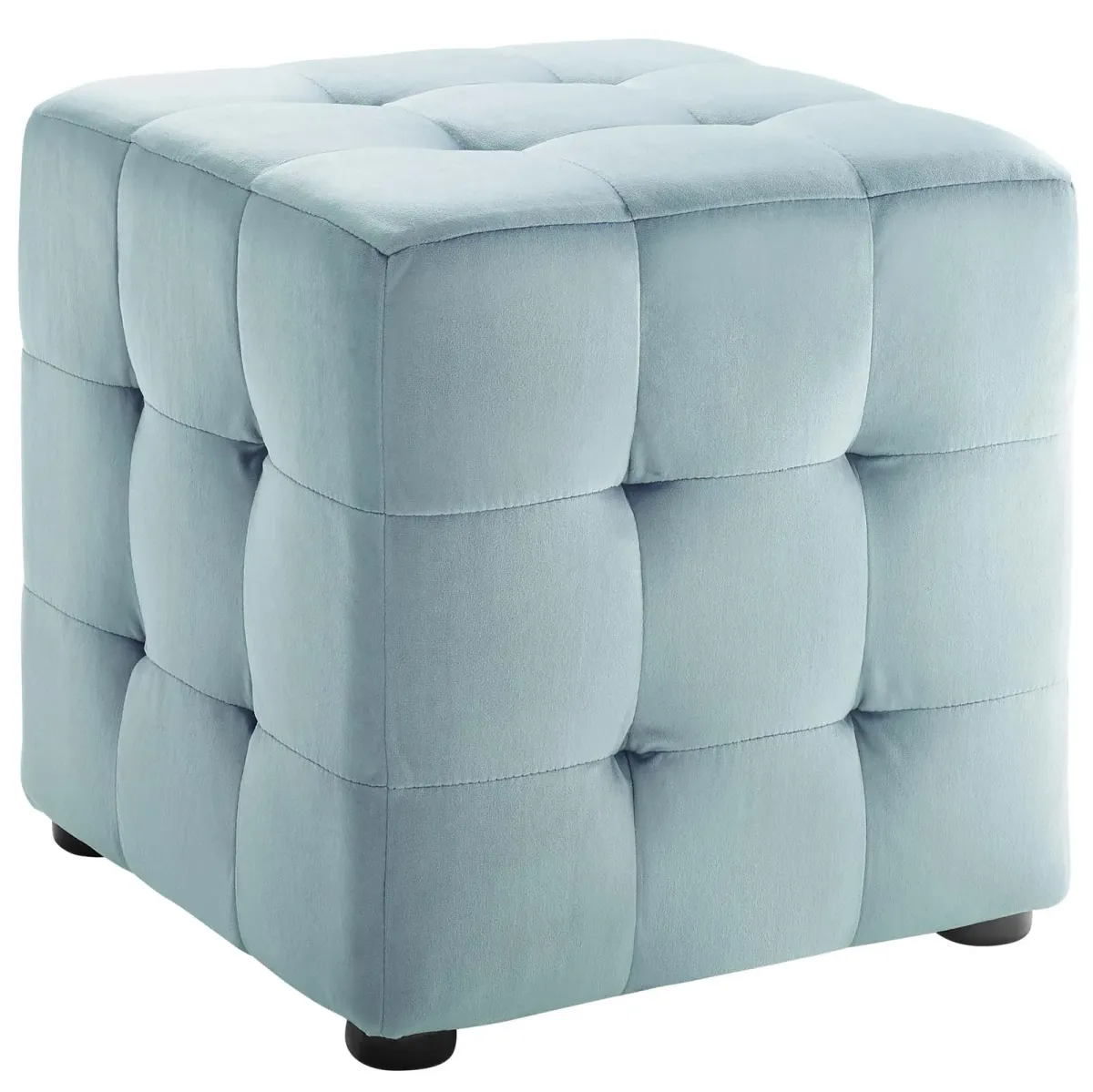 Contour Tufted Cube Performance Velvet Ottoman