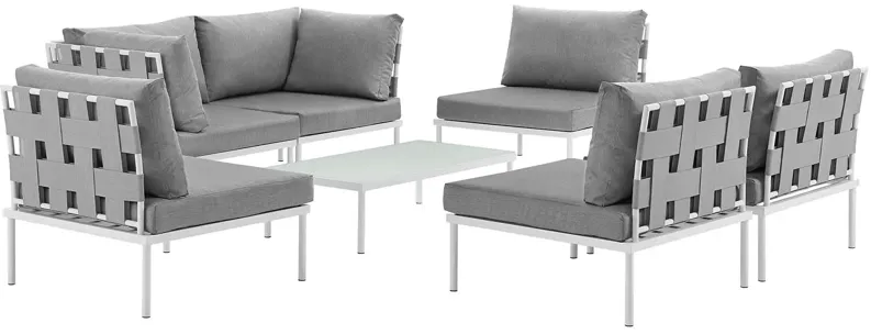 Harmony 7 Piece Outdoor Patio Aluminum Sectional Sofa Set