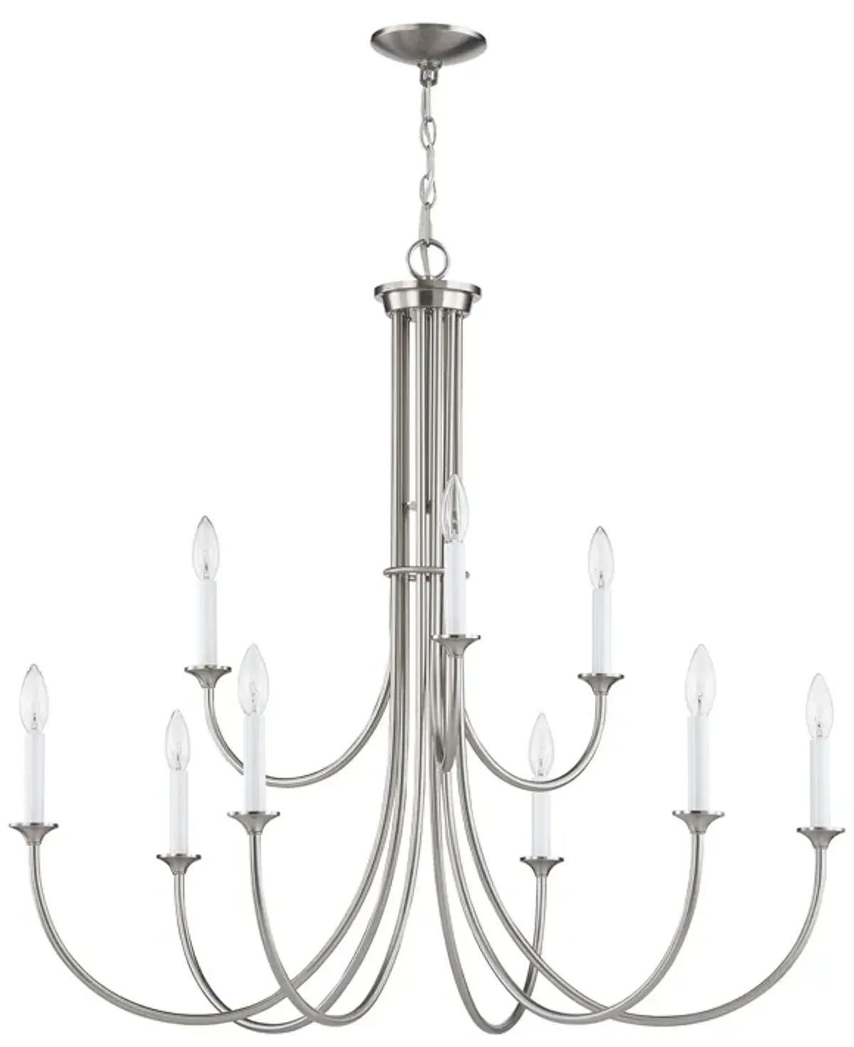 Meadowview 36'' Wide 9-Light Chandelier - Brushed Nickel