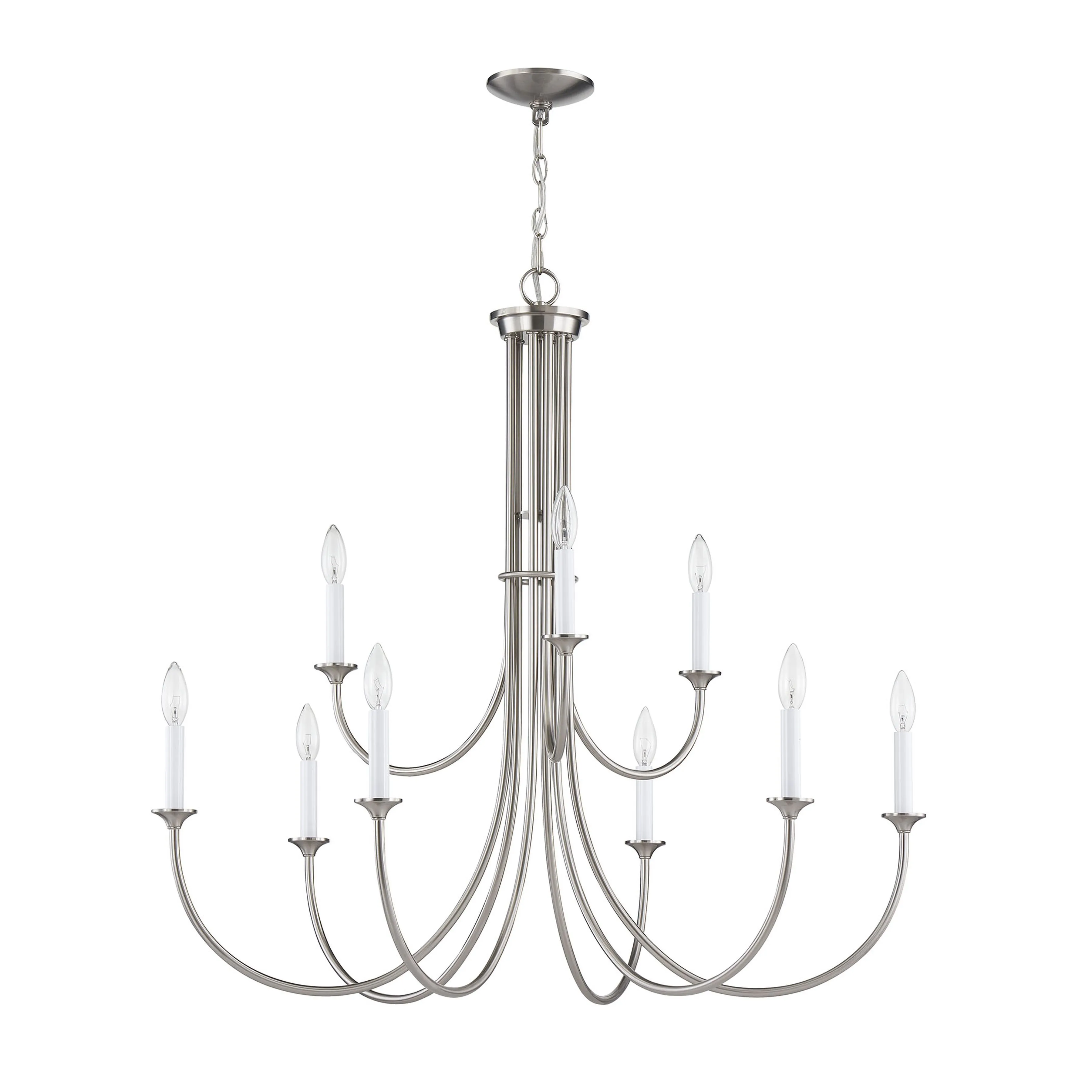 Meadowview 36'' Wide 9-Light Chandelier - Brushed Nickel