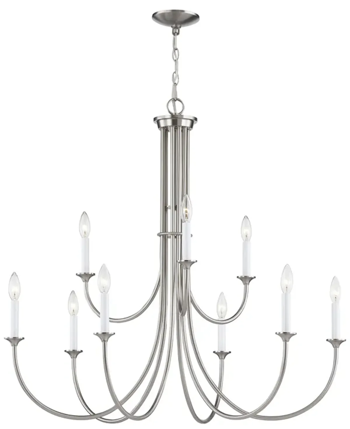 Meadowview 36'' Wide 9-Light Chandelier - Brushed Nickel