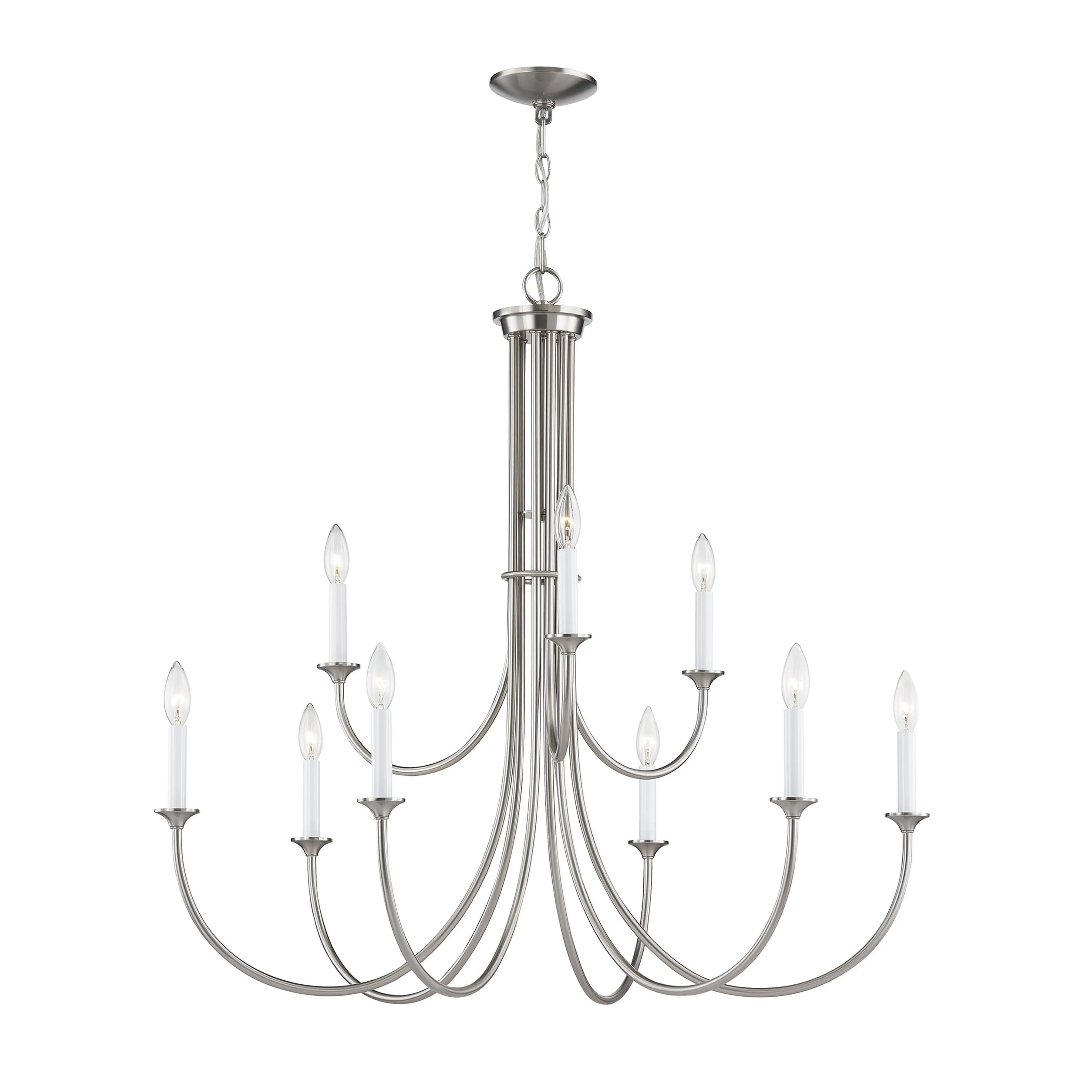 Meadowview 36'' Wide 9-Light Chandelier - Brushed Nickel