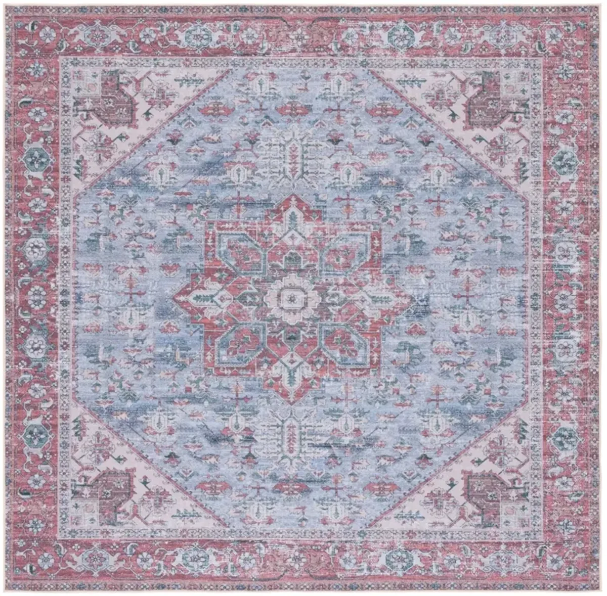 TUCSON 102 M/W S/R GREY BLUE  8' x 8' Square Square Rug