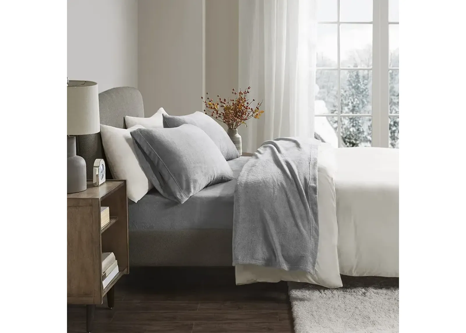 True North by Sleep Philosophy Soloft Plush Grey Sheet Set