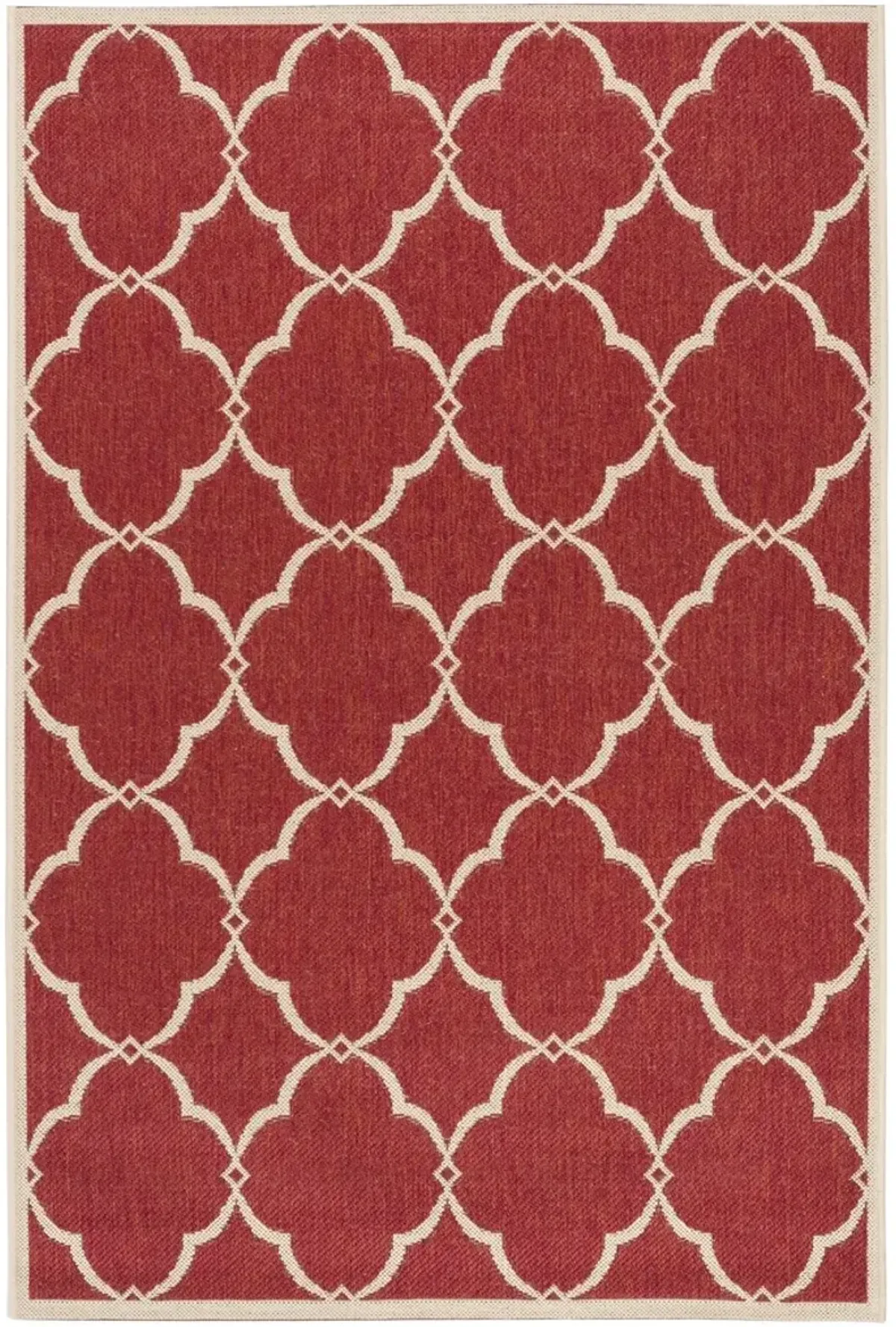 BEACH HOUSE 125 Red 4' X 4' Square Square Rug