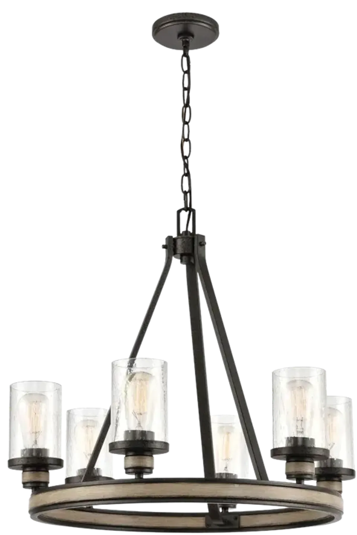 Beaufort 24" Wide 6-Light Chandelier - Anvil Iron