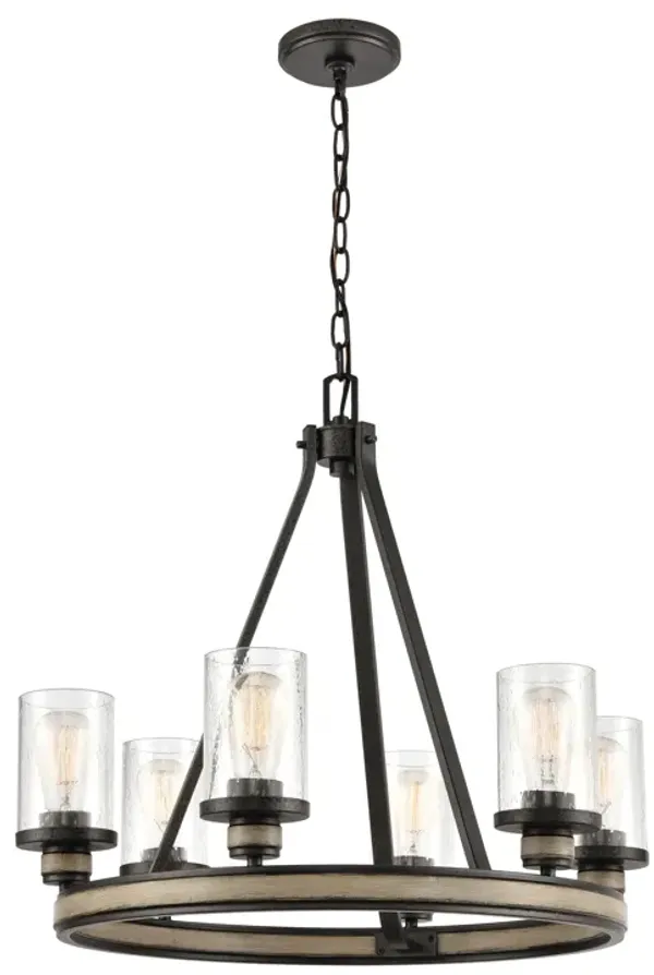 Beaufort 24" Wide 6-Light Chandelier - Anvil Iron