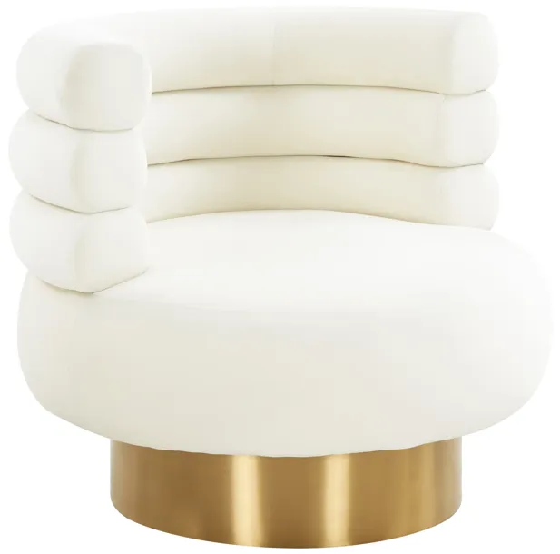 Naomi Cream Velvet Swivel Chair