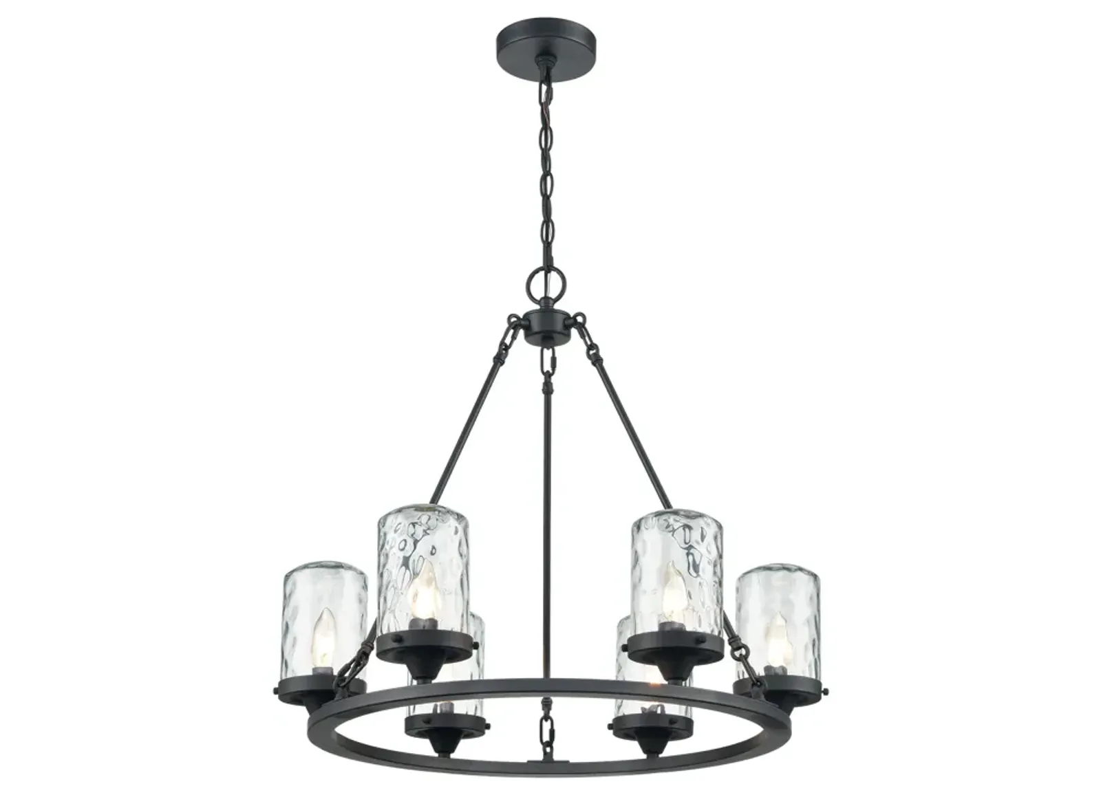 Torch 26" Wide 6-Light Outdoor Pendant - Charcoal