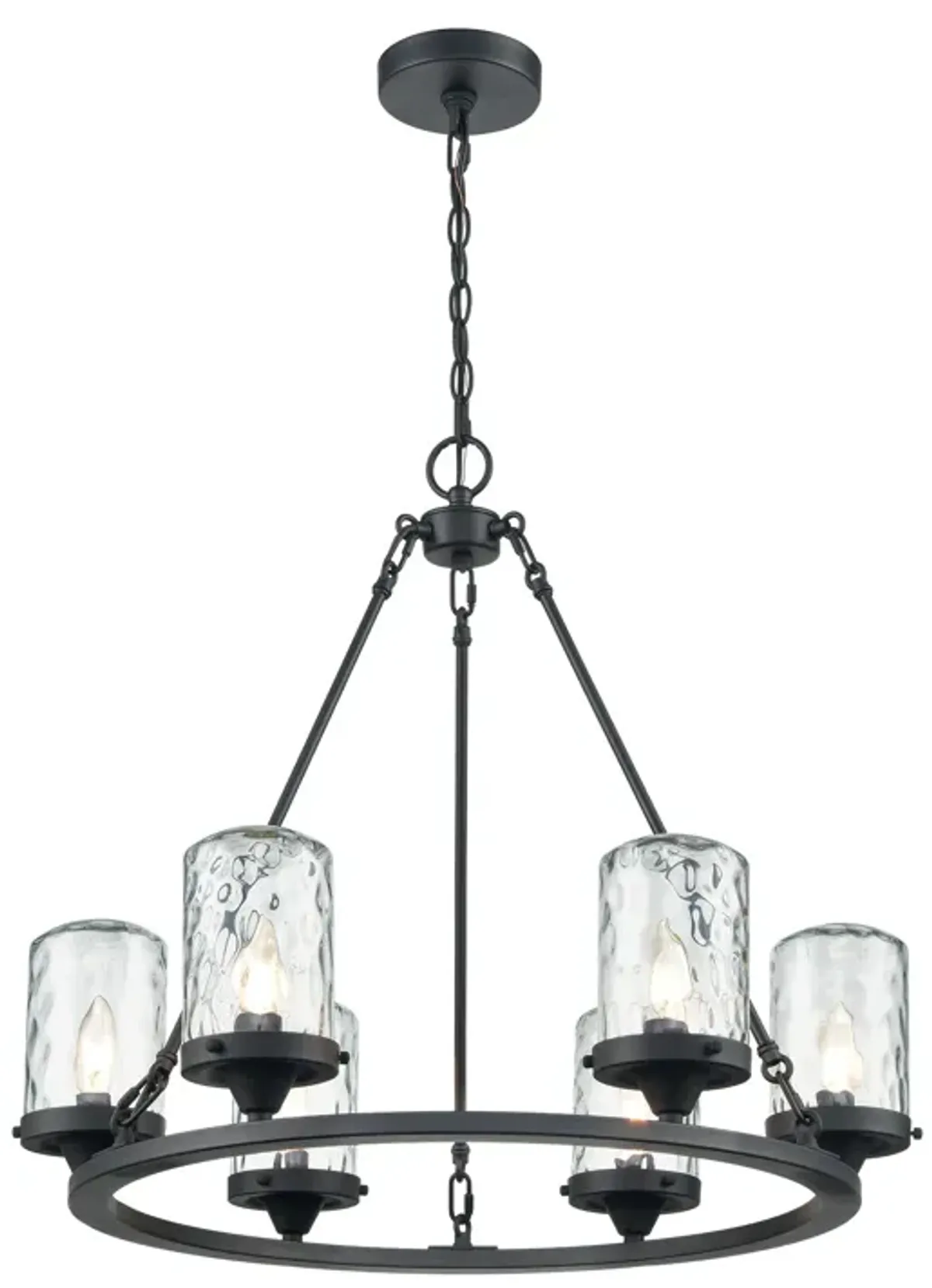 Torch 26" Wide 6-Light Outdoor Pendant - Charcoal