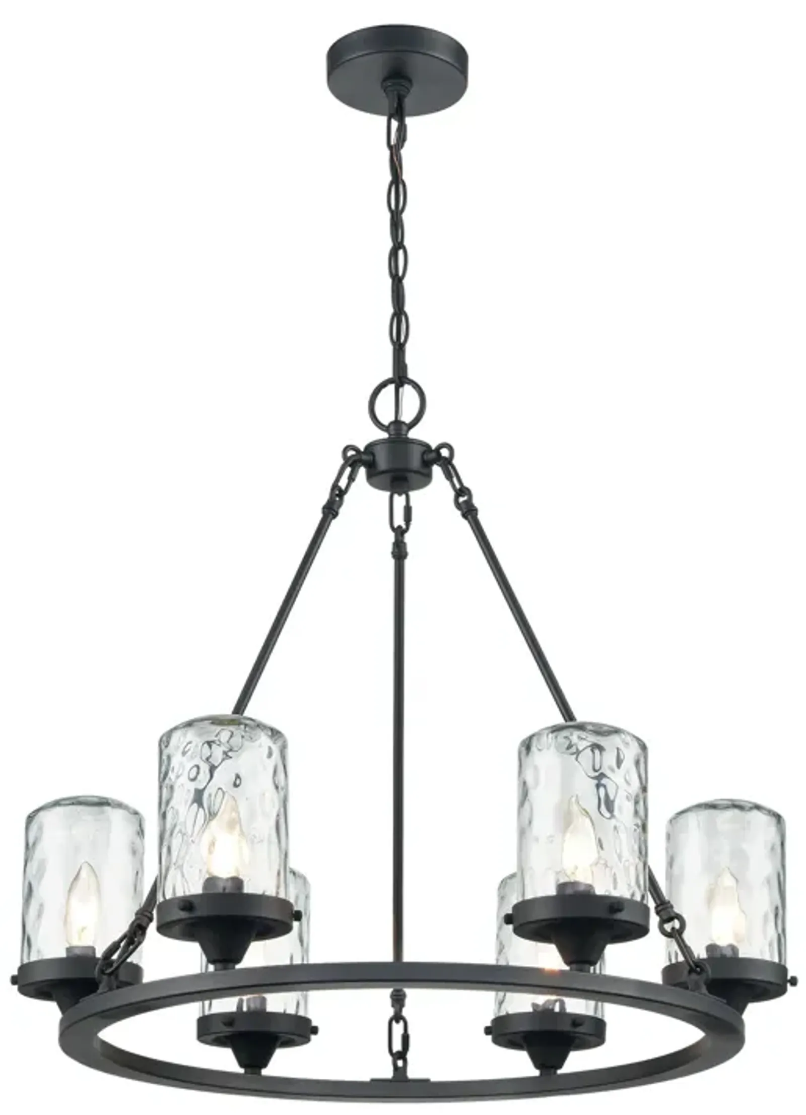 Torch 26" Wide 6-Light Outdoor Pendant - Charcoal