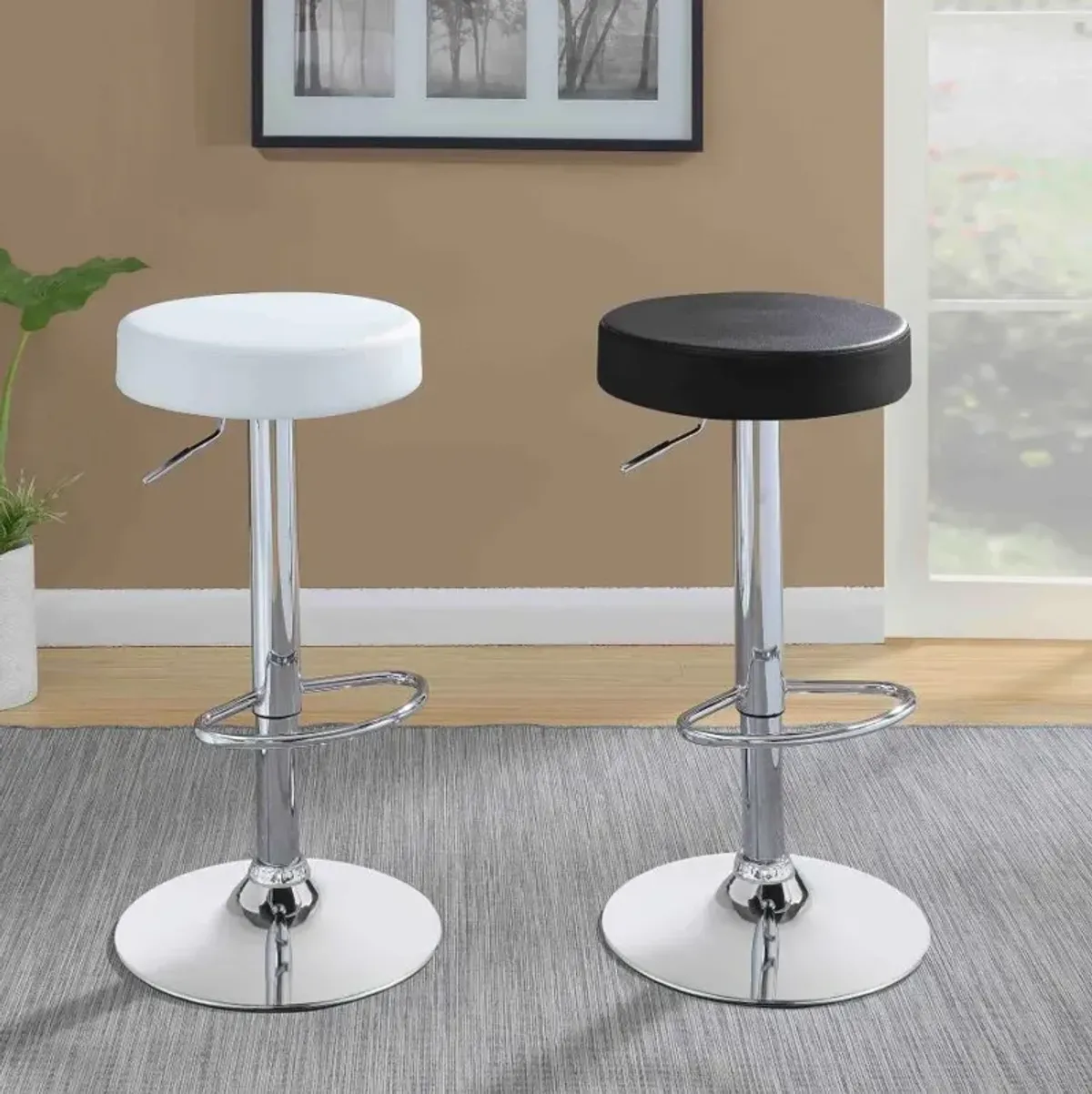 Ramses 29" Adjustable Bar Stool Chrome and Black