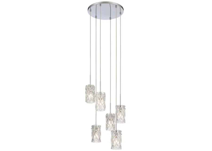 Forma de Crystal 17.5" Wide 6-Light Pendant - Polished Chrome