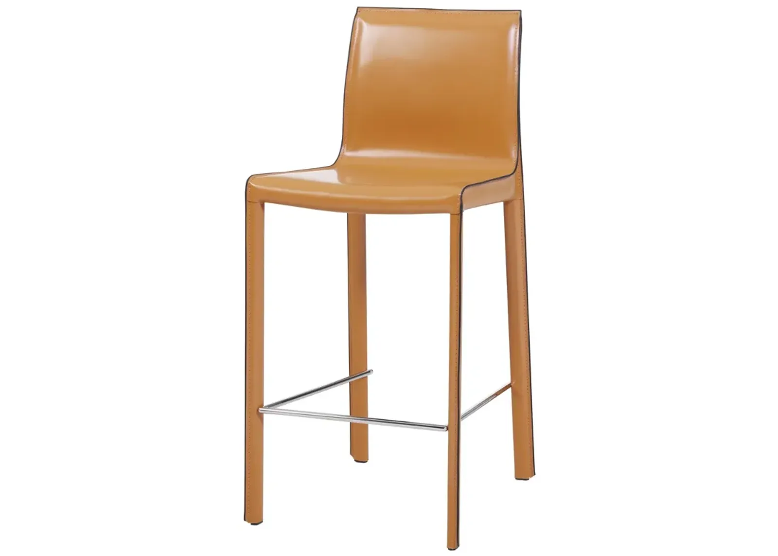 Gervin Recycled Leather Counter Stool, Chestnut (Set of 2)