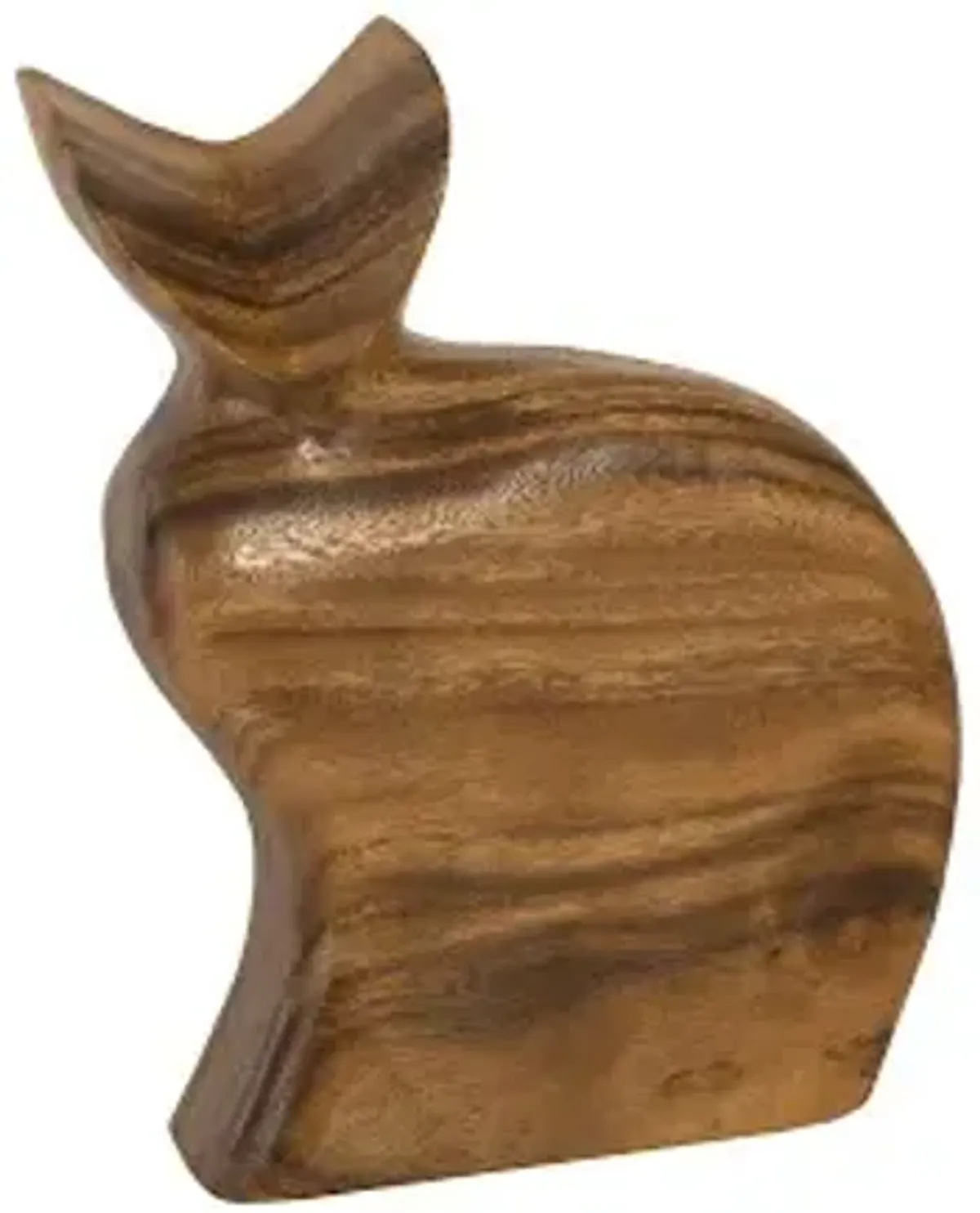 sitting cat sculpture, chamcha wood, natural