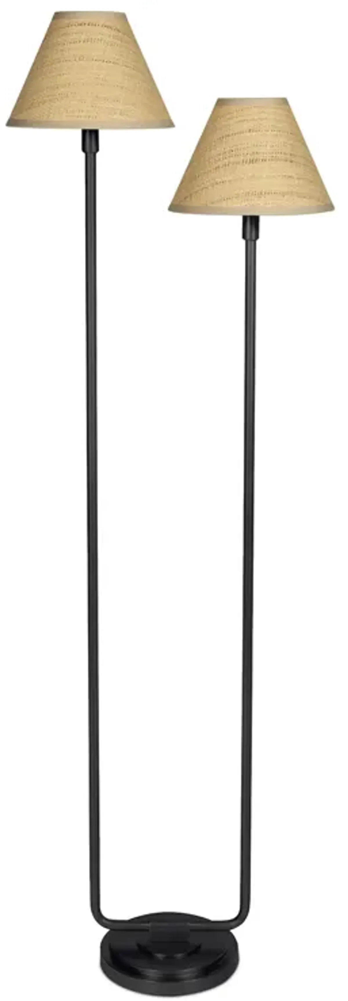 Polly Floor Lamp (Blackened Brass with Rattan Shade)