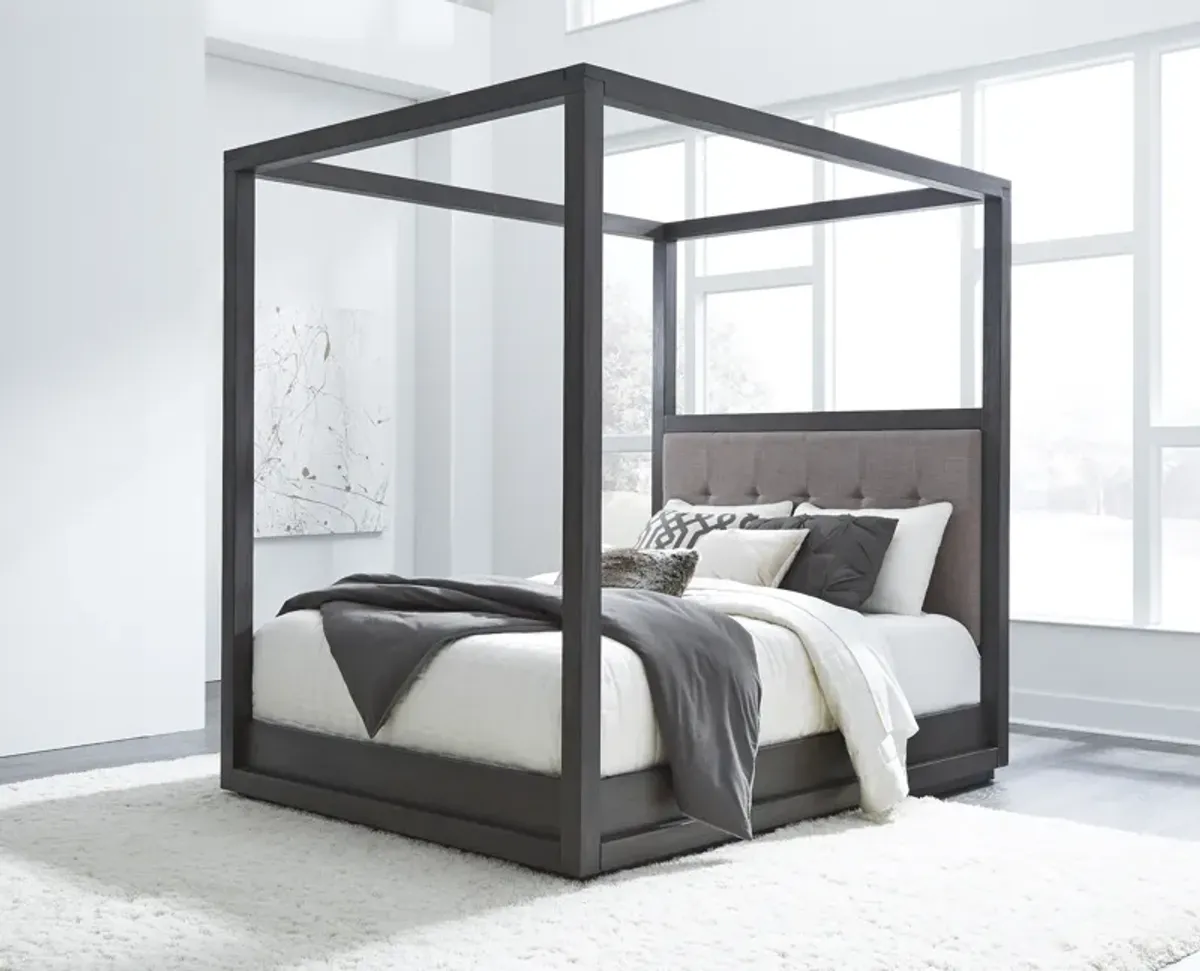 Oxford California King-Size Canopy Bed in Dolphin