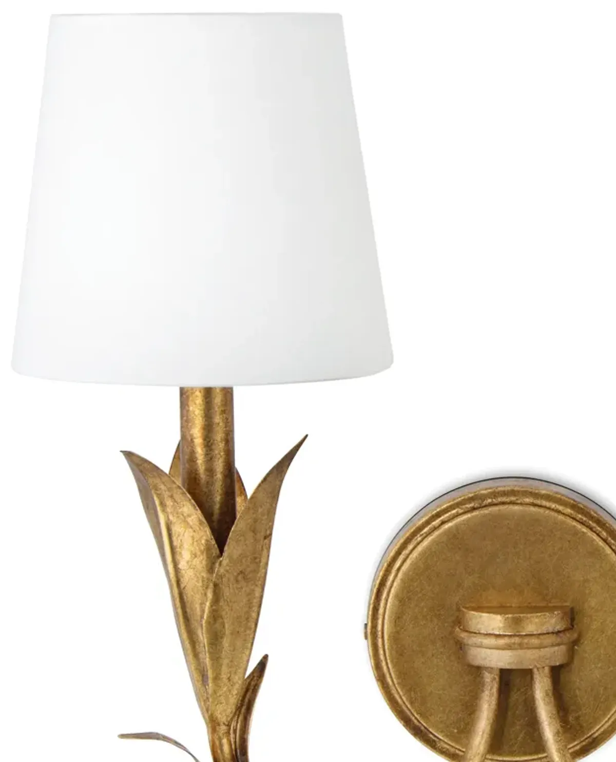 River Reed Sconce Double (Antique Gold Leaf)