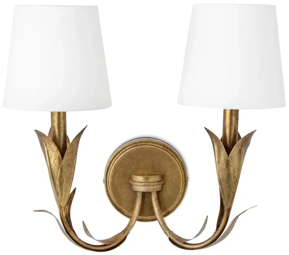 River Reed Sconce Double (Antique Gold Leaf)