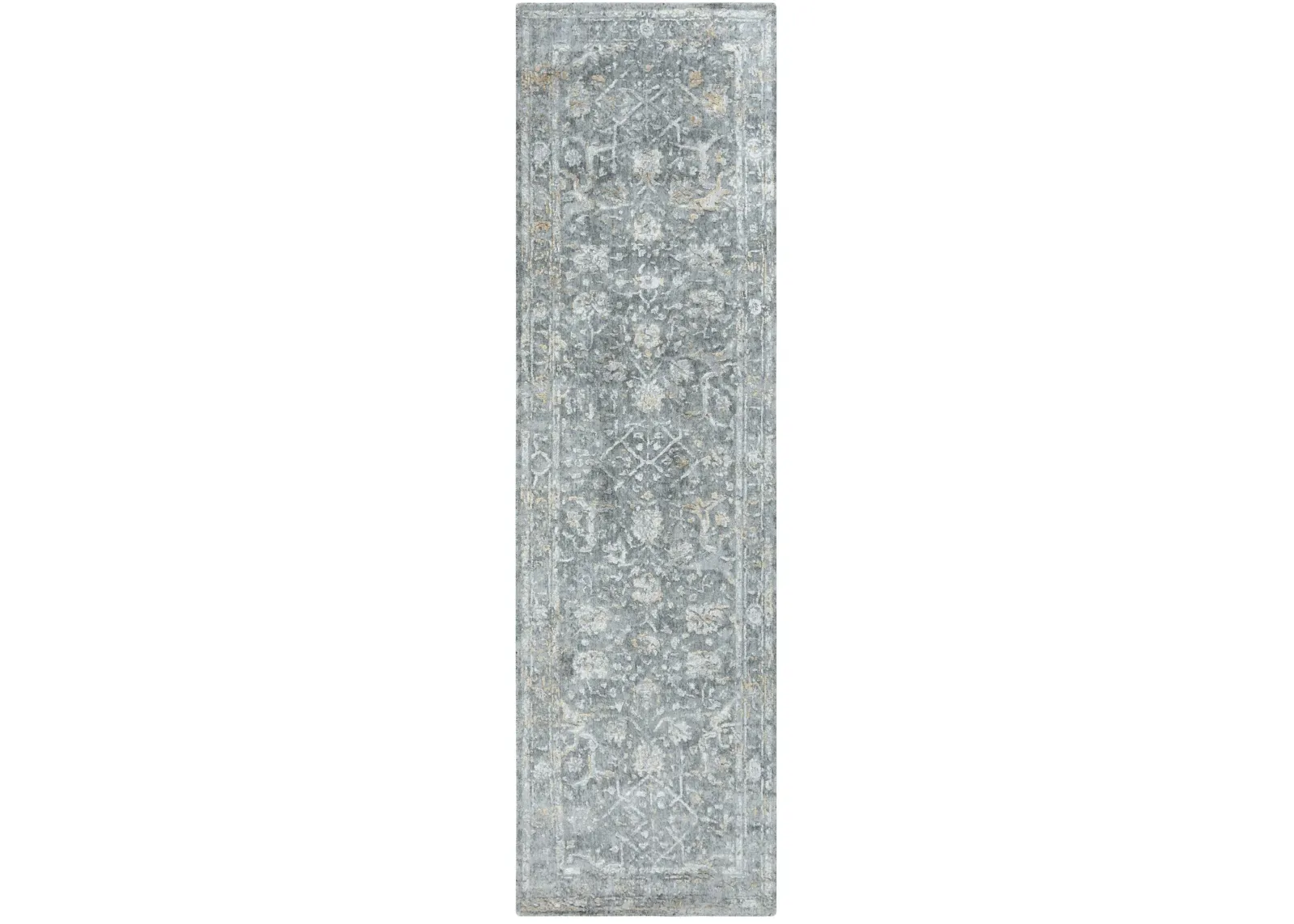 Artistry Gray Classic NZ Wool/Tencel Blend 2'6" x 8' Runner Rug