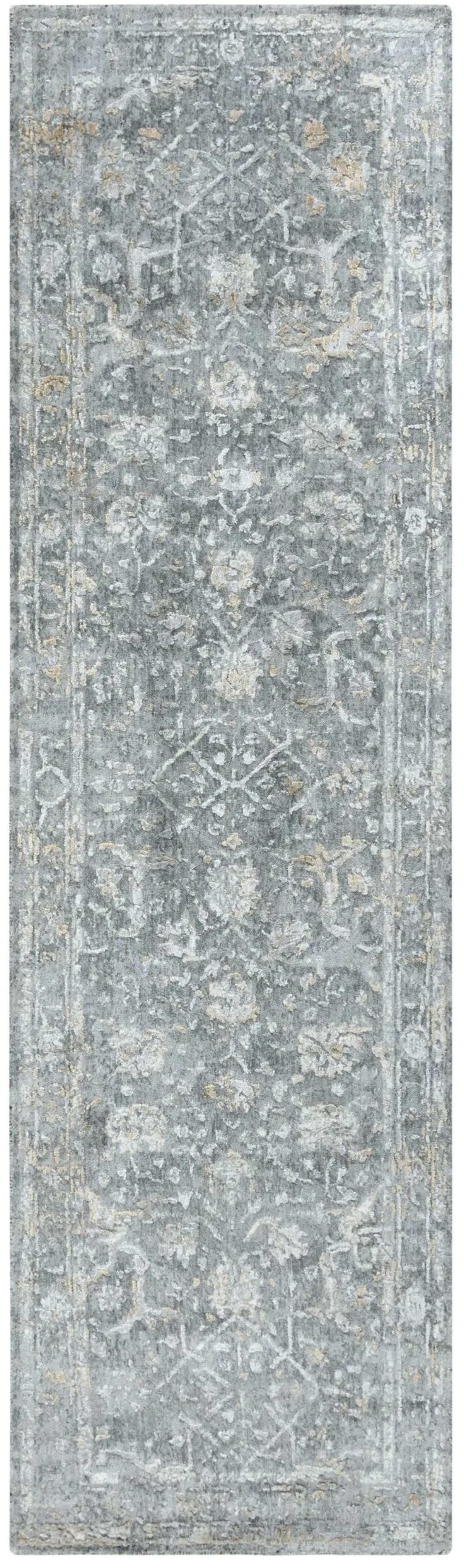 Artistry Gray Classic NZ Wool/Tencel Blend 2'6" x 8' Runner Rug