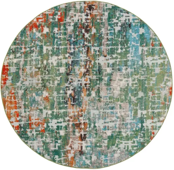 MADISON 469 GREEN  6'-7' x 6'-7' Round Round Rug