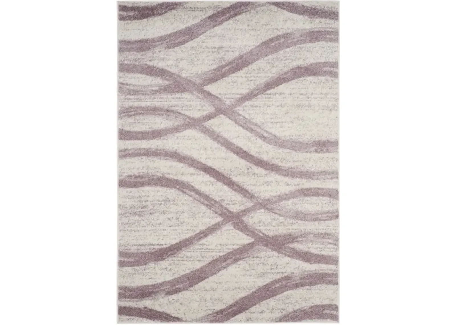 Adirondack Contemporary Cream / Purple 2'-6" X 6' Powerloomed Rug