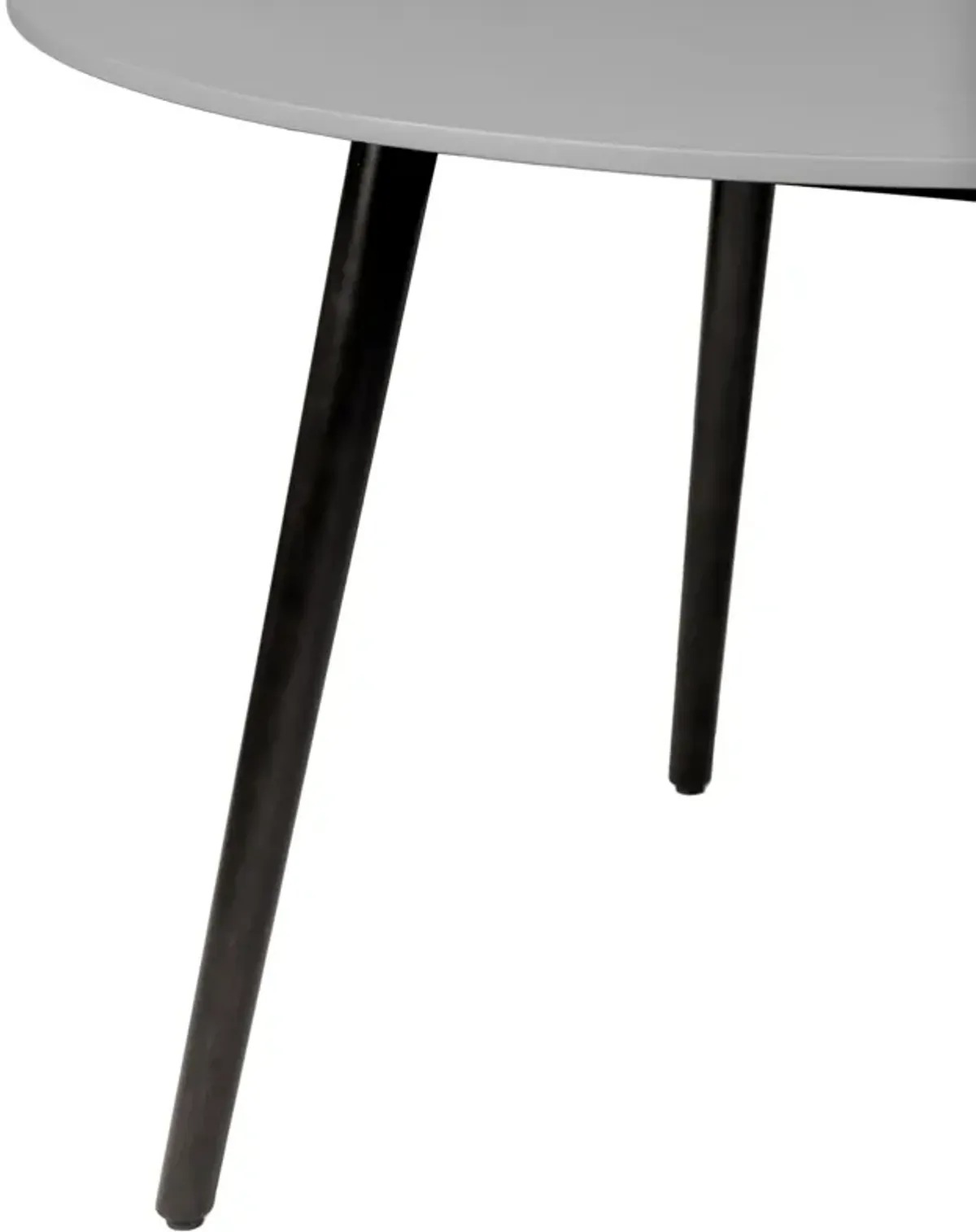 Sydney Outdoor Patio Round Dining Table in Dark Eucalyptus and Gray Stone
