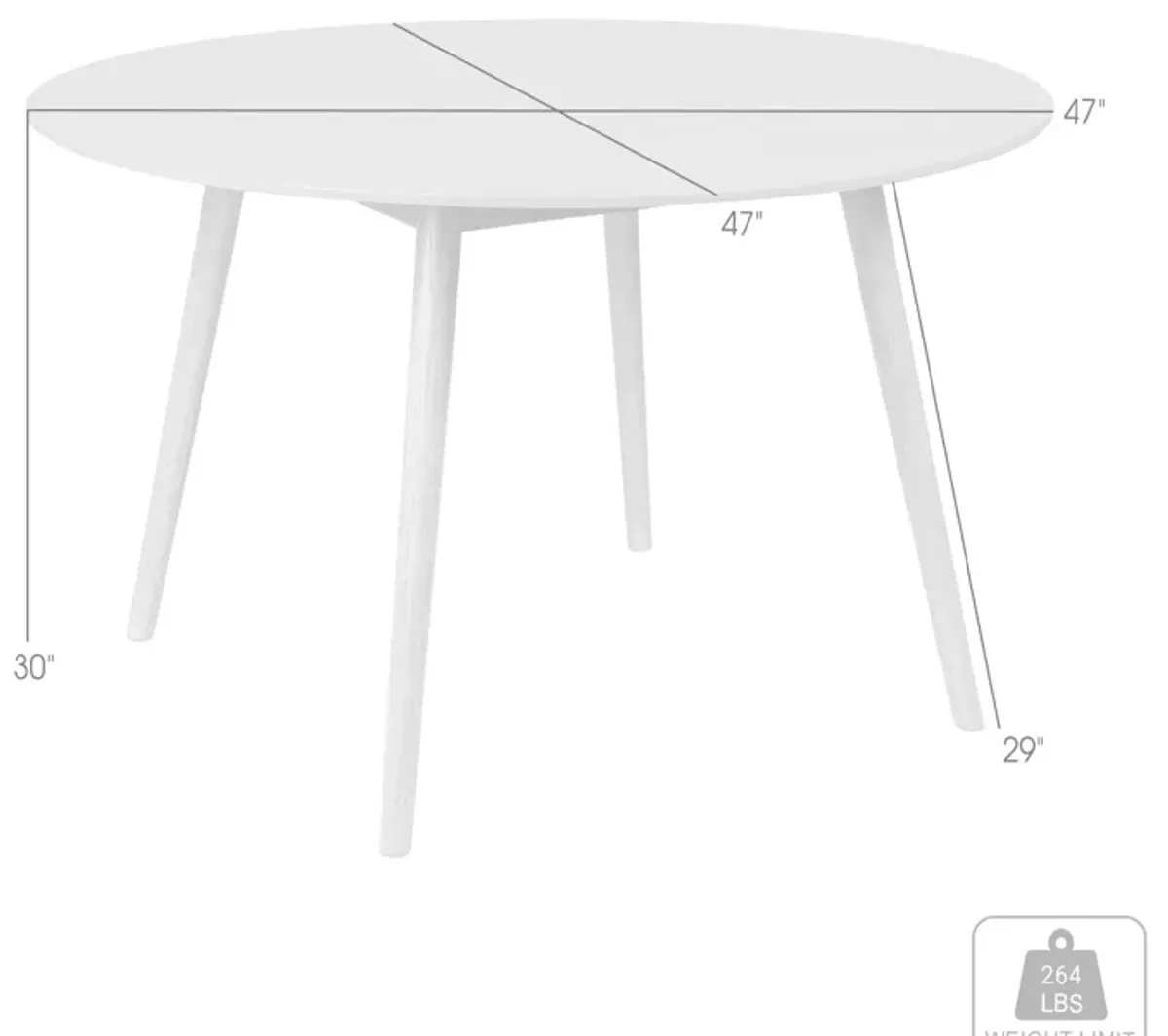 Sydney Outdoor Patio Round Dining Table in Dark Eucalyptus and Gray Stone