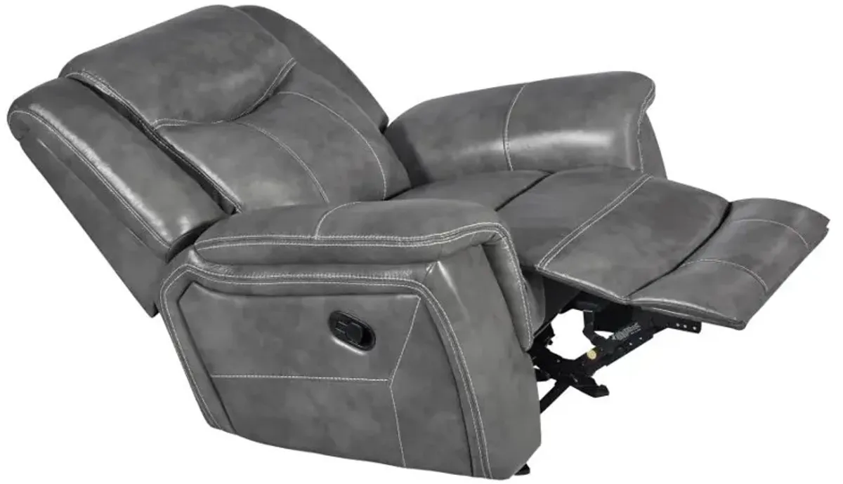 Conrad Upholstered Motion Glider Recliner Grey