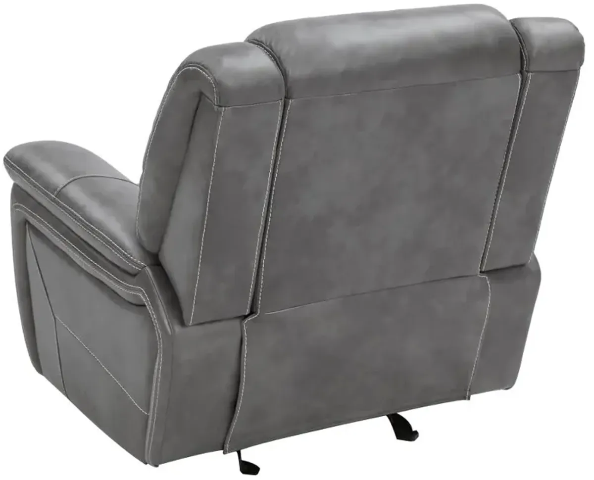 Conrad Upholstered Motion Glider Recliner Grey